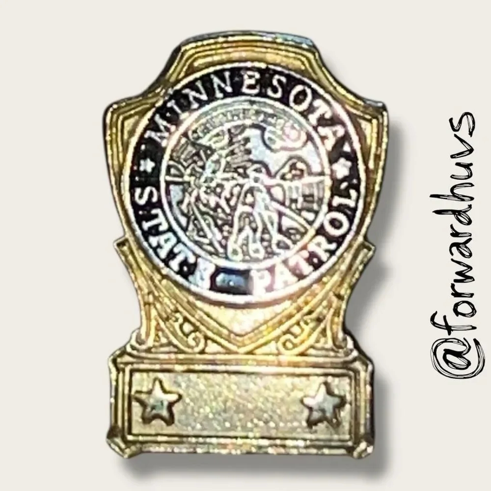 Minnesota State Patrol Badge Pin – Blue, Gold & Silver Tone – 3/4” x 1/2”